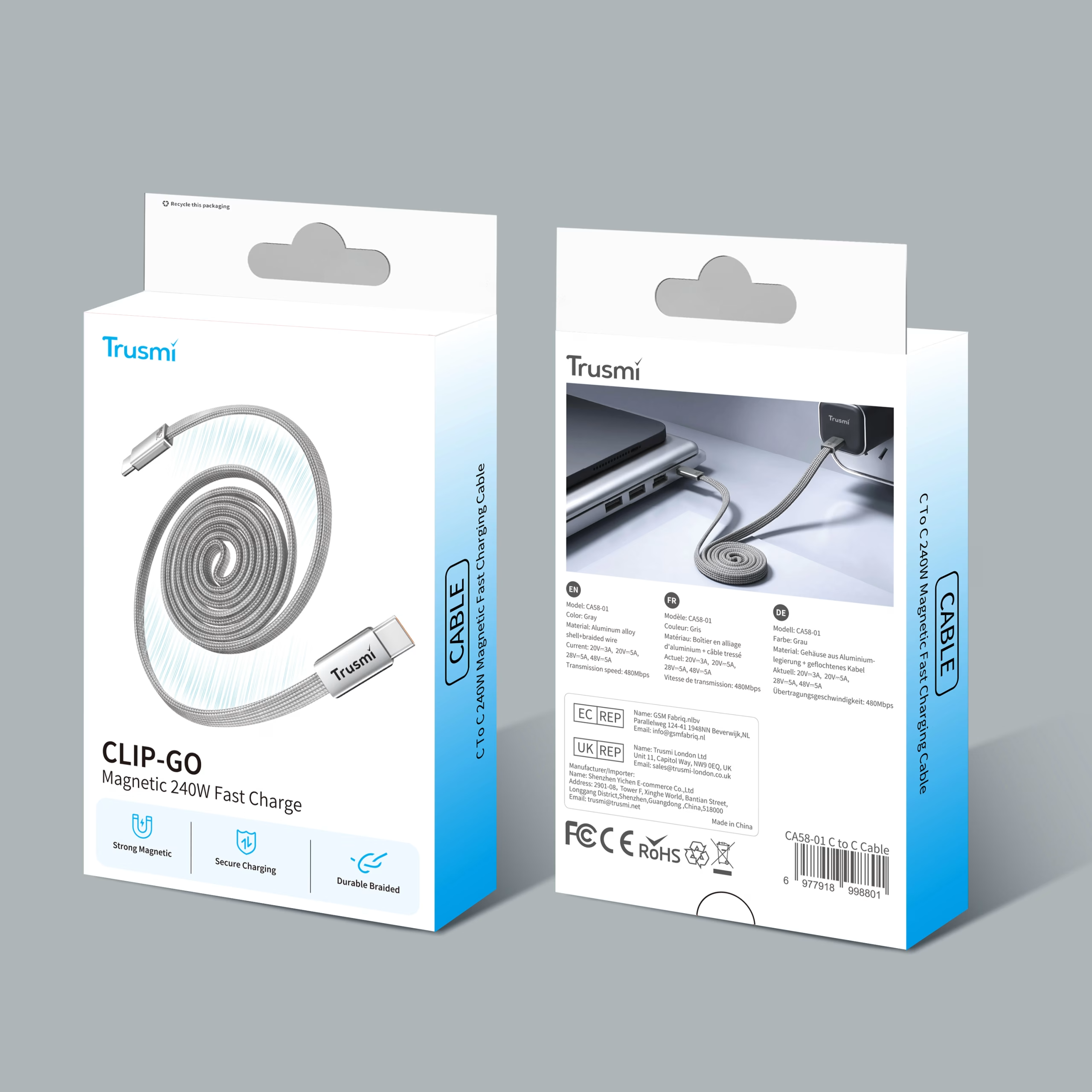 Cáp Sạc Nhanh C to c dẹt 240W Trusmi CA58 6 Ca58 01 Scaled