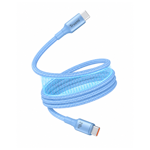 Cáp Sạc Nhanh C To C Dây Tròn 240W Trusmi CA58 46 Cáp Sạc Dây Tròn Usb-C To Usb-C 240W Trusmi Ca58 Bện Nylon